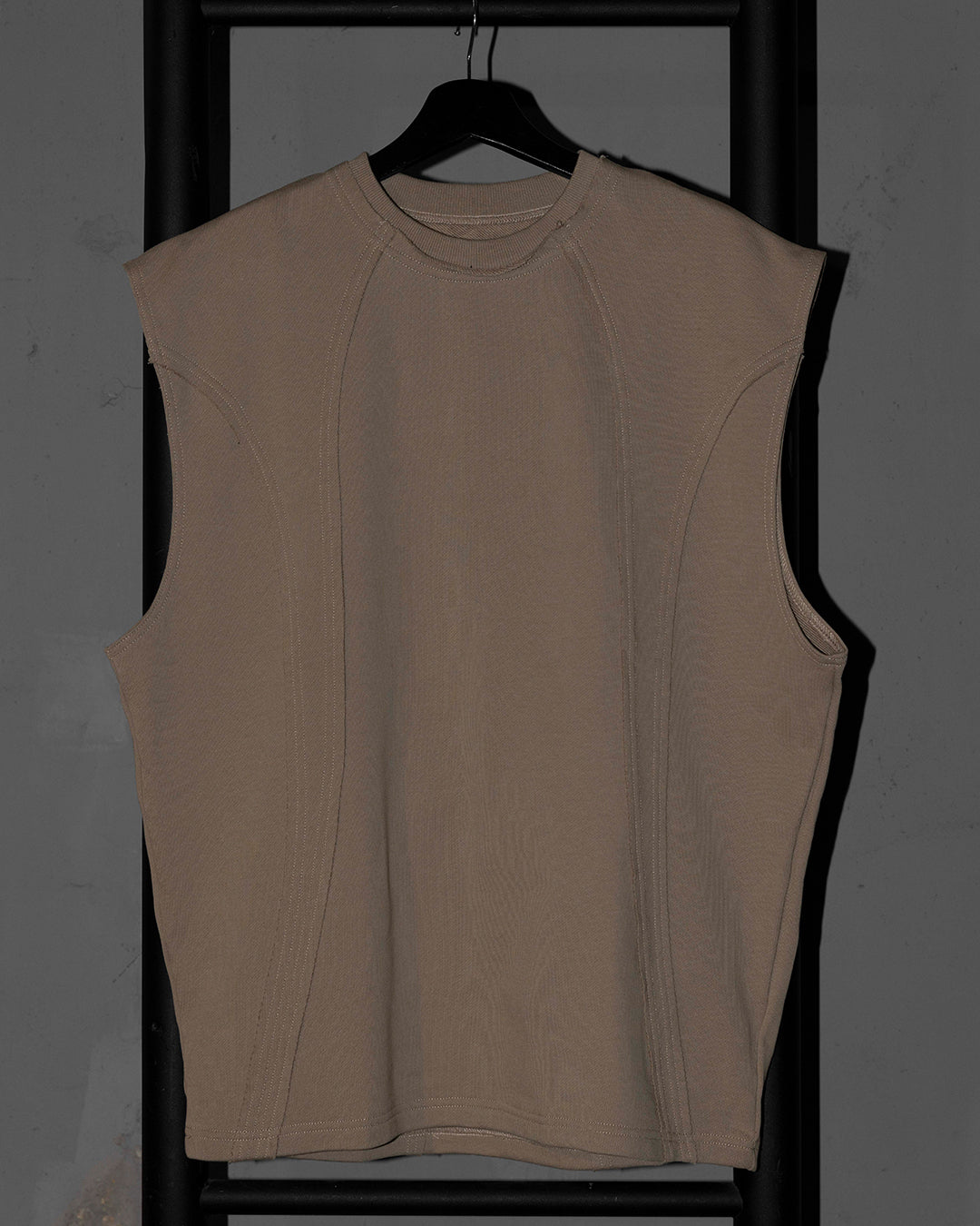 ALLENKO3 - Dropped-Shoulder Deconstructed Panel Vest - Sand