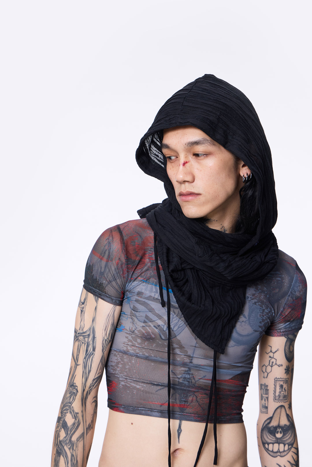 SILVER NINE - Sheer Hooded Cover-Up