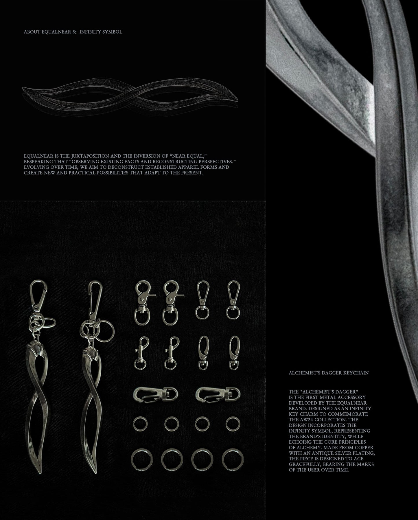 EQUALNEAR - Alchemist’s Dagger Keychain - Antique Silver