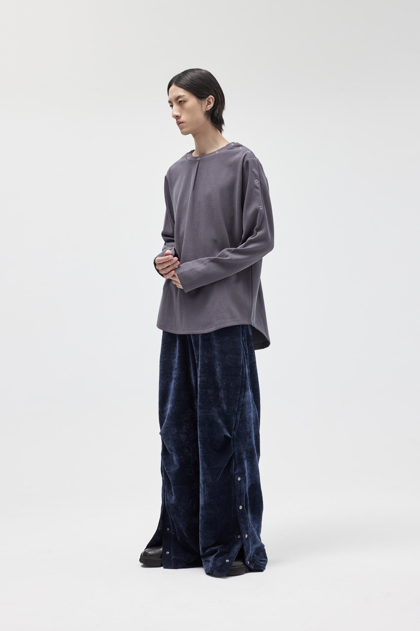 EQUALNEAR - Astro Henley Sweatshirt - Gray