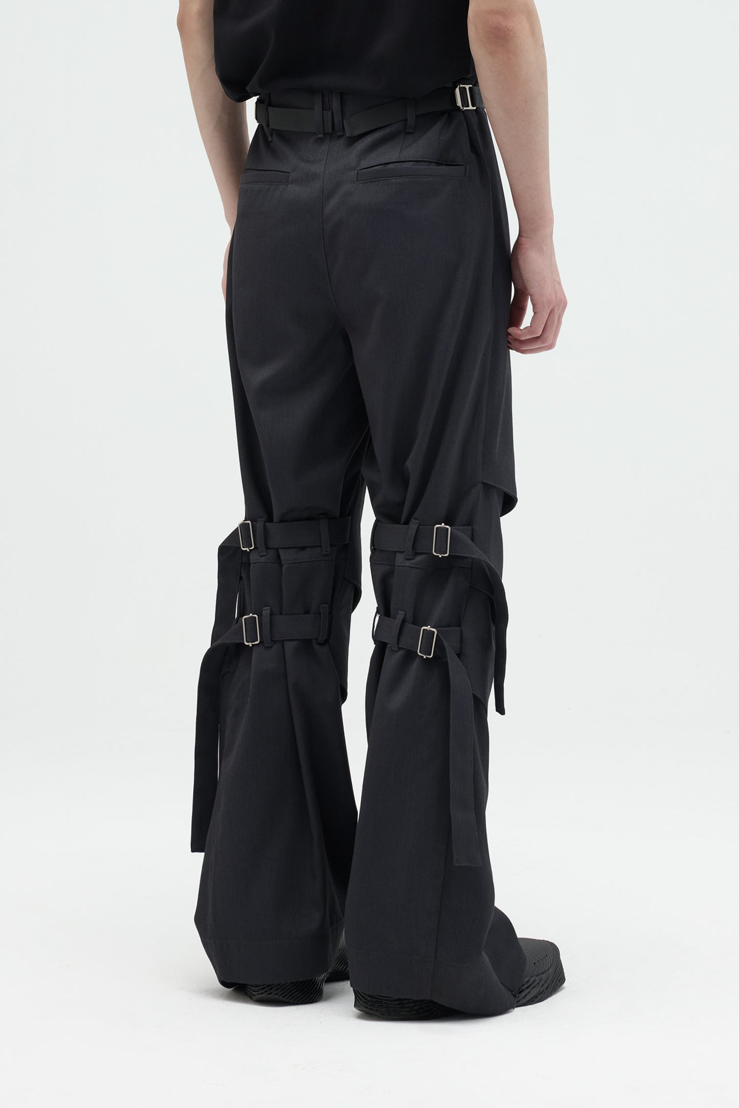 EQUALNEAR - Armor Flared Pants - Gray