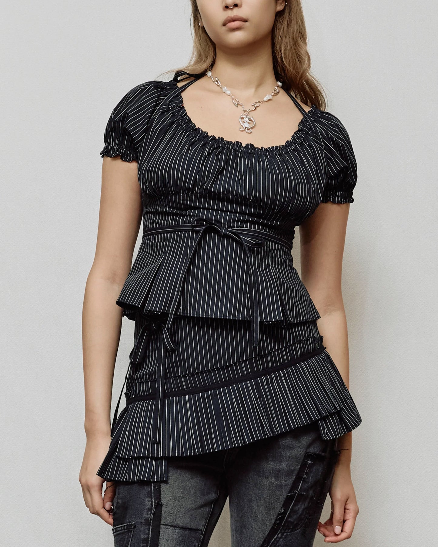 PCES - Fan-laced Ruffle Top
