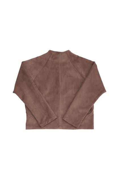 ALLENKO3 - Half-Zip Suede Pullover - Sand