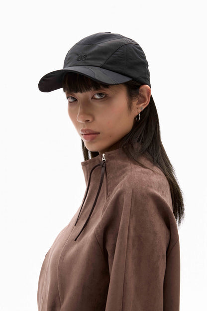 ALLENKO3 - Half-Zip Suede Pullover - Sand