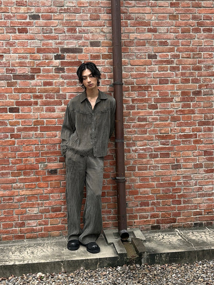 SILVER NINE - Frayed Relaxed Double-Pocket Shirt - Dark Green