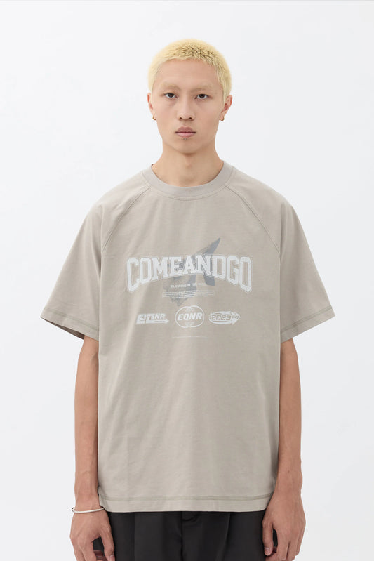 EQUALNEAR - C&G Graphic Raglan Tee - Sand