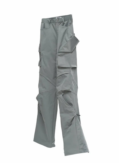 EQUALNEAR - Rift Zip Cargo Pants - Gray Green