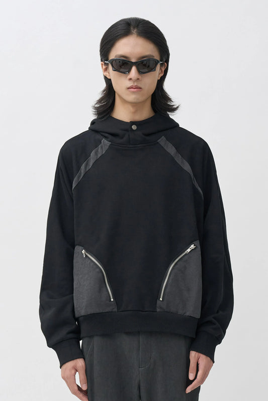 EQUALNEAR - Rift Zip Pocket Hoodie - Black