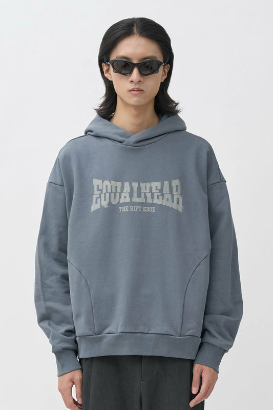 EQUALNEAR - Rift Logo Hoodie - Gray Blue