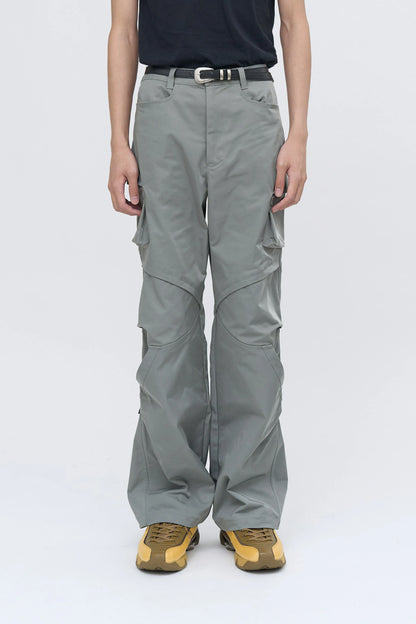 EQUALNEAR - Rift Zip Cargo Pants - Gray Green