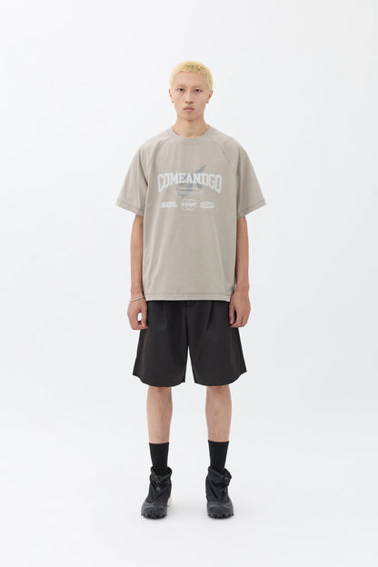 EQUALNEAR - C&G Graphic Raglan Tee - Sand