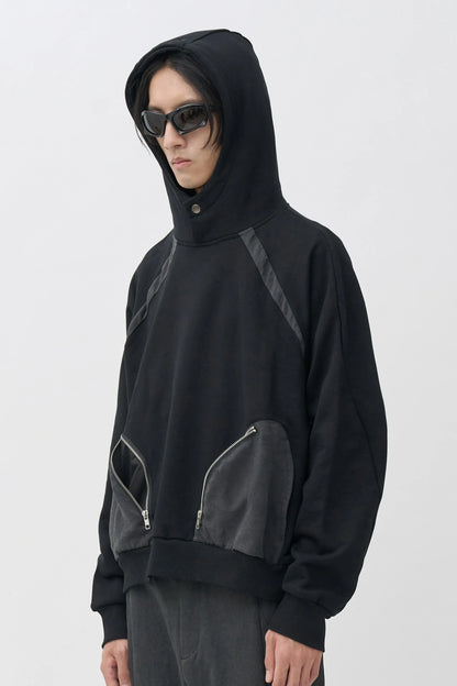 EQUALNEAR - Rift Zip Pocket Hoodie - Black