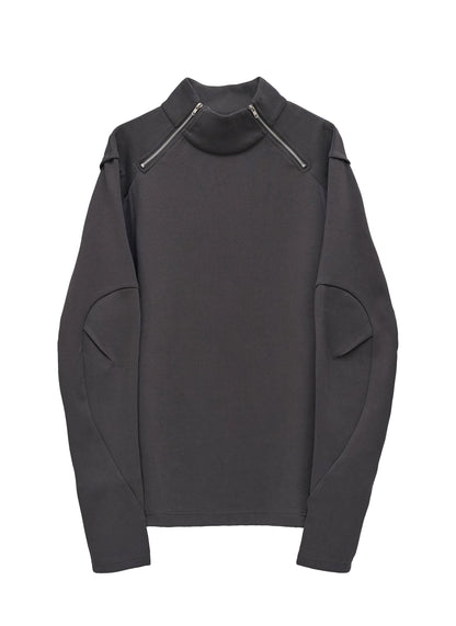 EQUALNEAR - Rift Zip T-neck - Gray