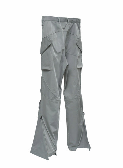 EQUALNEAR - Rift Zip Cargo Pants - Gray Green