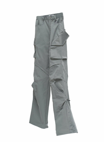 EQUALNEAR - Rift Zip Cargo Pants - Gray Green
