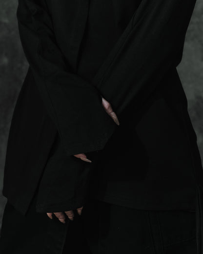 renkè - Long-Sleeve Top with Cape Panel