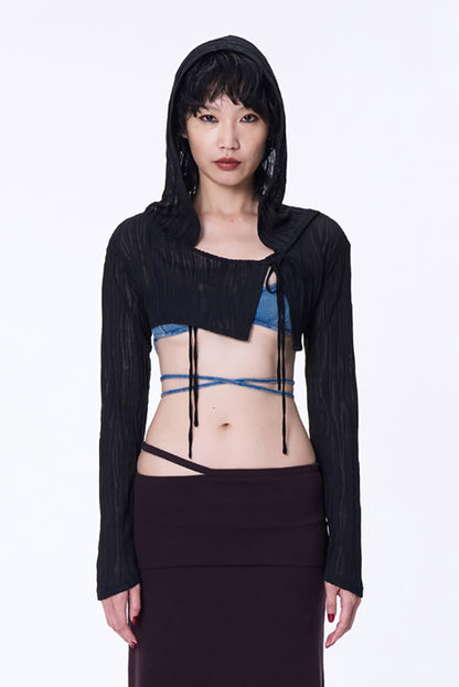 SILVER NINE - Sheer Hooded Cover-Up