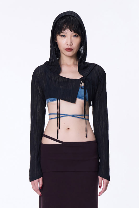 SILVER NINE - Sheer Hooded Cover-Up