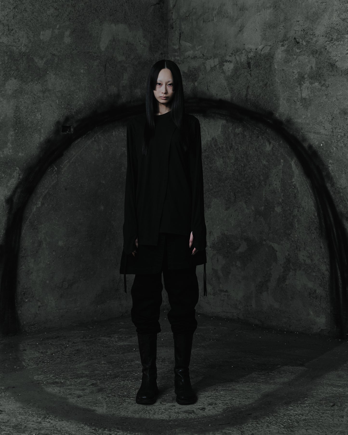 renkè - Long-Sleeve Top with Cape Panel