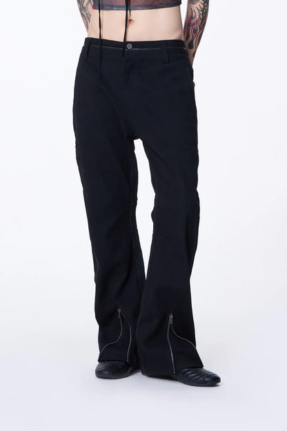 SILVER NINE - 2-Way Color-Block Zip Denim Pants