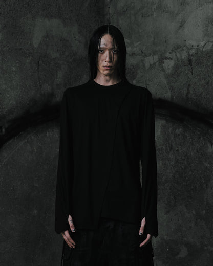 renkè - Long-Sleeve Top with Cape Panel
