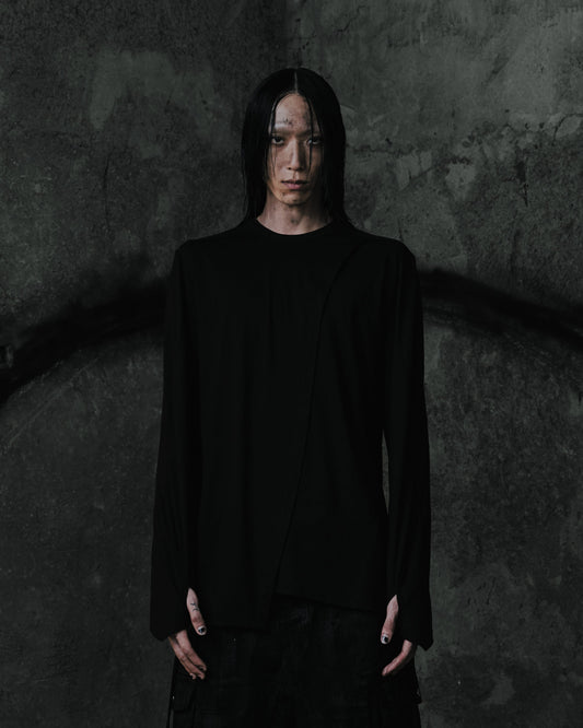 renkè - Long-Sleeve Top with Cape Panel