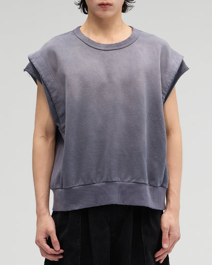 VACANT - Washed No-Sleeve Sweatshirt - Navy