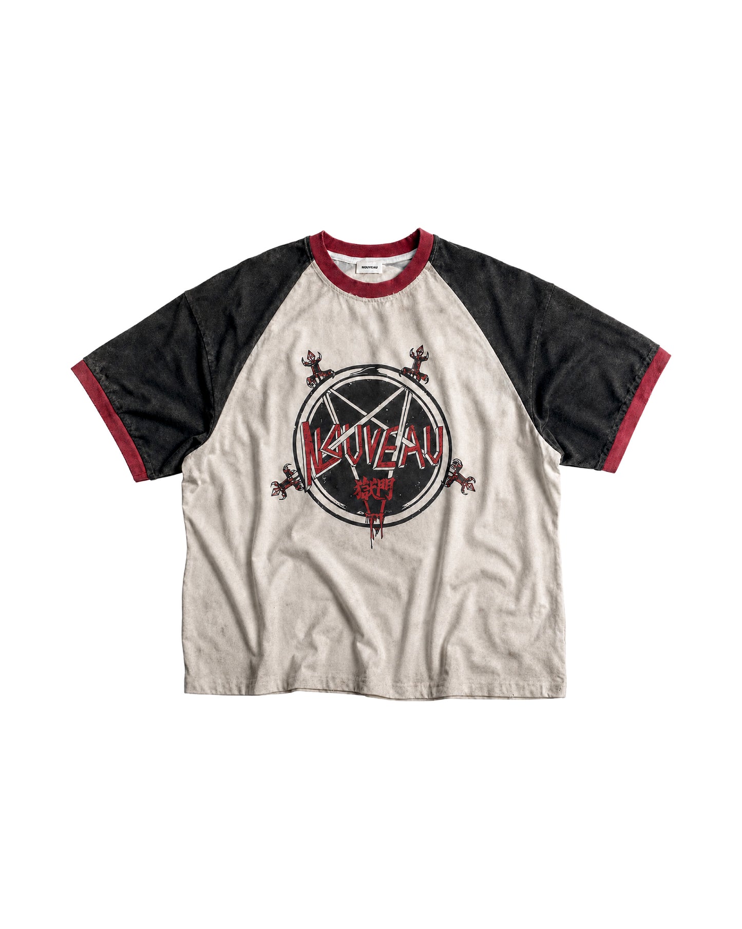 NOUVEAU - BOXY THE DOOR TO HELL CONTRAST COLOR  T-SHIRT IN COTTON JERSEY