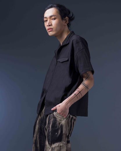 JIMMY GUTSON - Modular – Elytra Dual-Zip Short Top(Black)