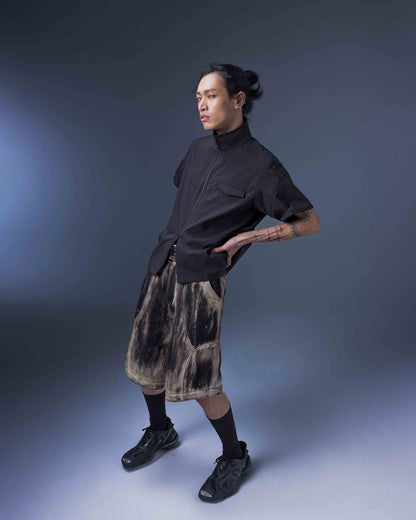 JIMMY GUTSON - Modular – Elytra Dual-Zip Short Top(Black)