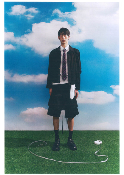 ENCLAVE - TWILL LOOSE-FIT “DROP-TROU” SHORTS - Black