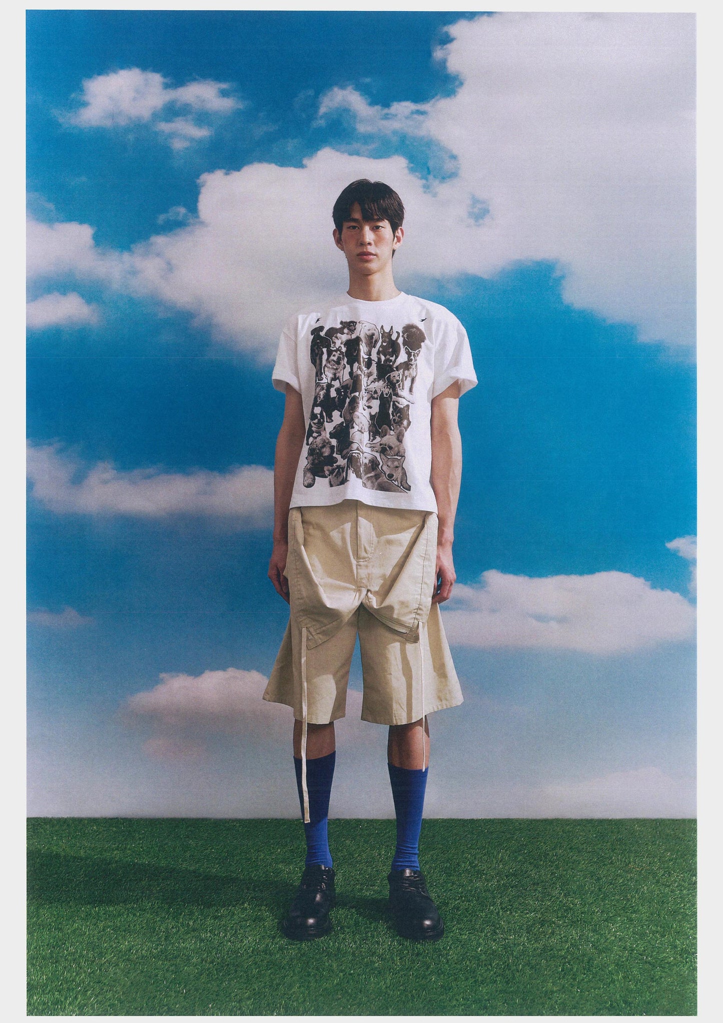 ENCLAVE - TWILL LOOSE-FIT “DROP-TROU” SHORTS - Khaki