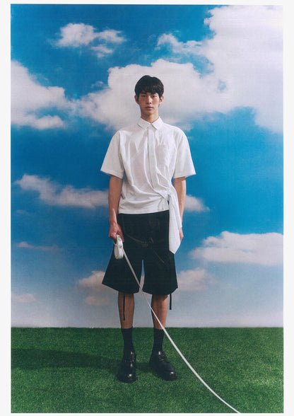 ENCLAVE - TWILL LOOSE-FIT “DROP-TROU” SHORTS - Black