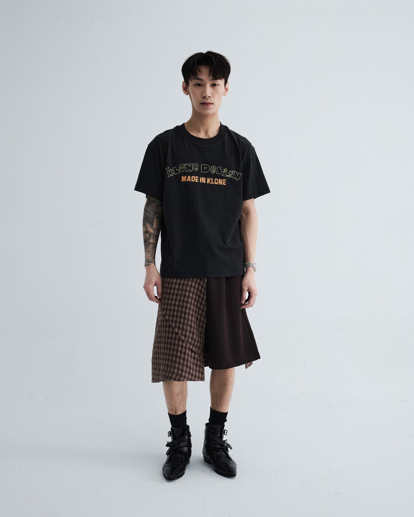 KLONE DESIGN - FAKE PLAID SKORTS