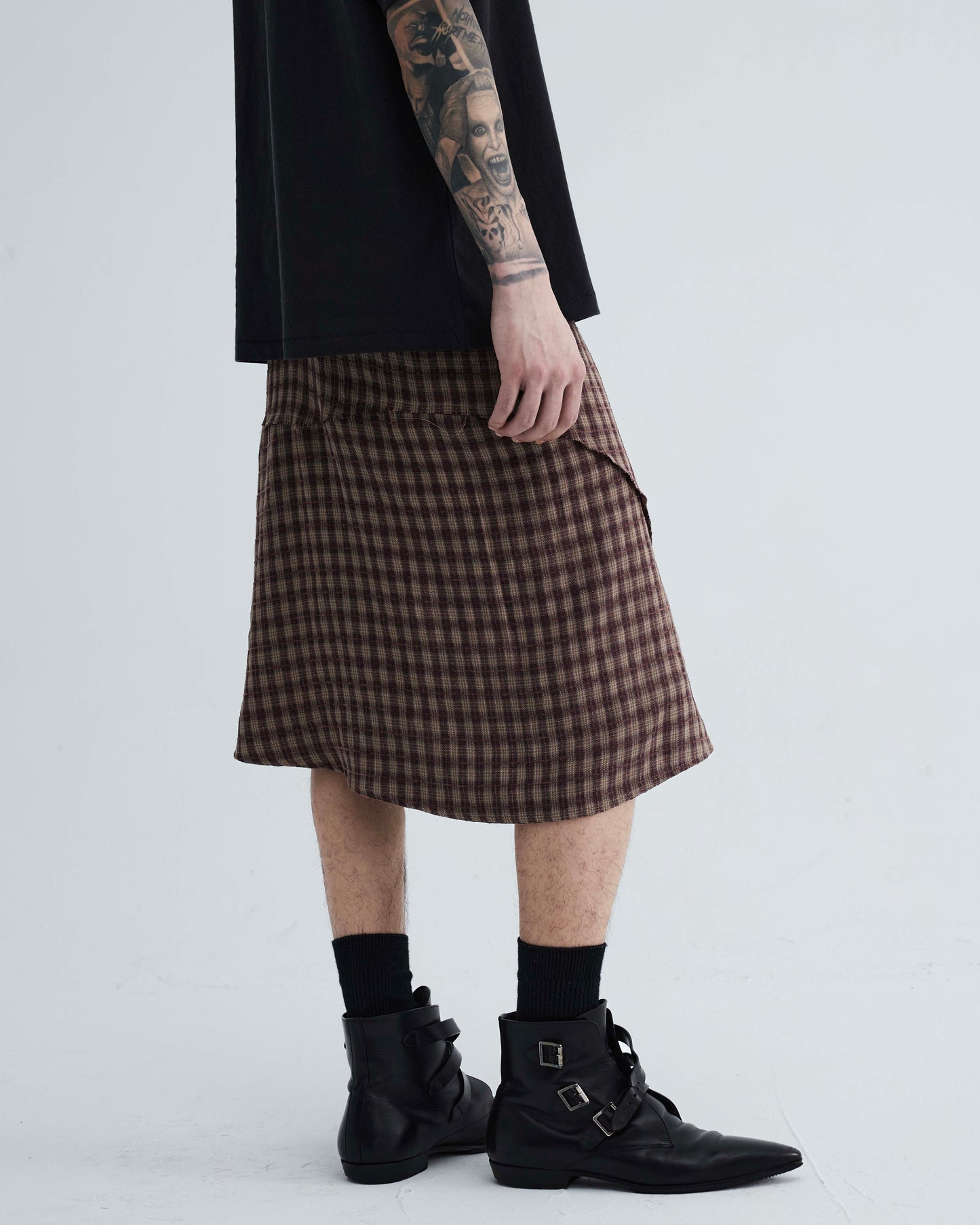 KLONE DESIGN - FAKE PLAID SKORTS