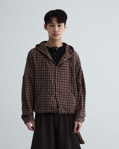 KLONE DESIGN - PLAID HOOD JACKET