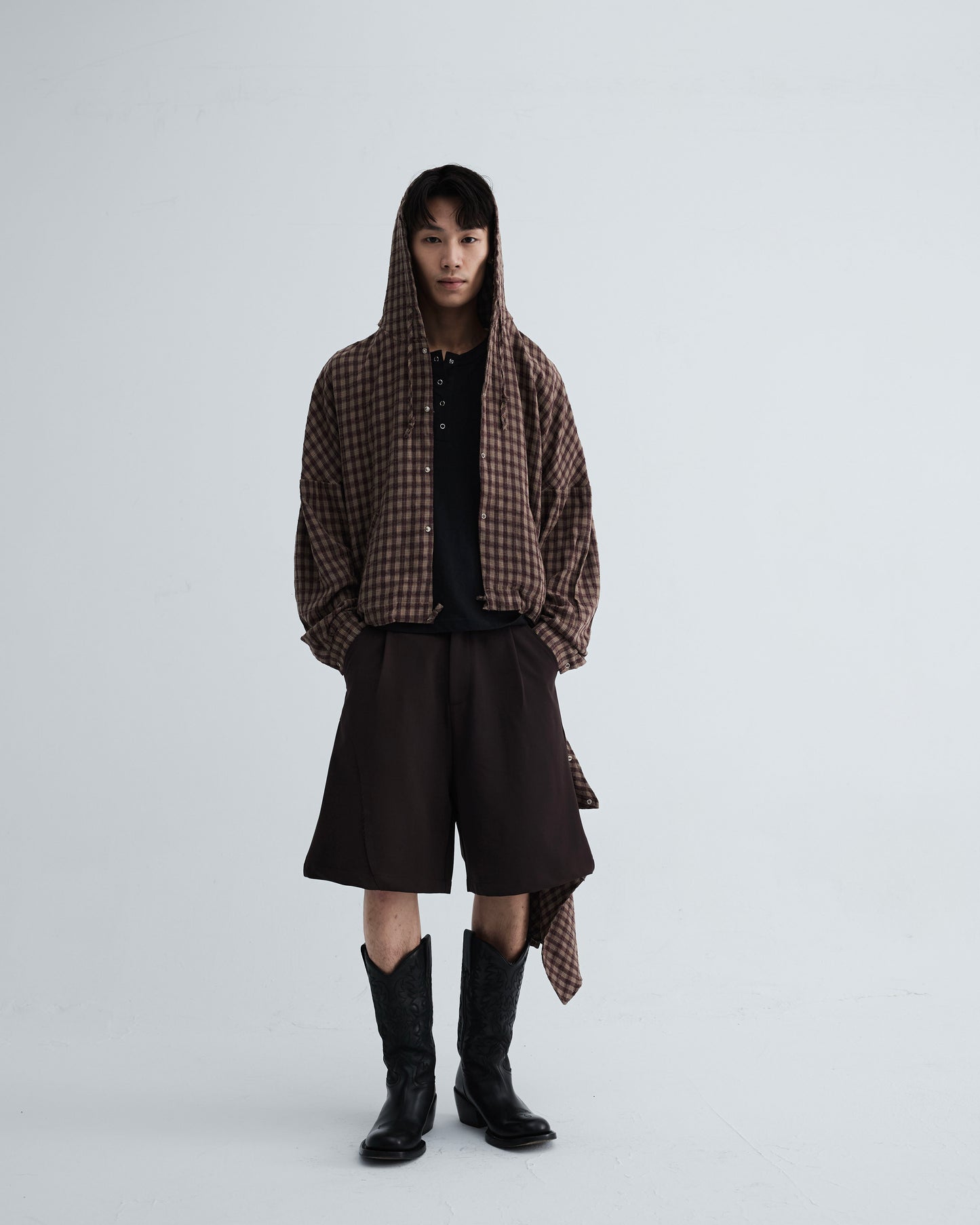 KLONE DESIGN - PLAID HOOD JACKET