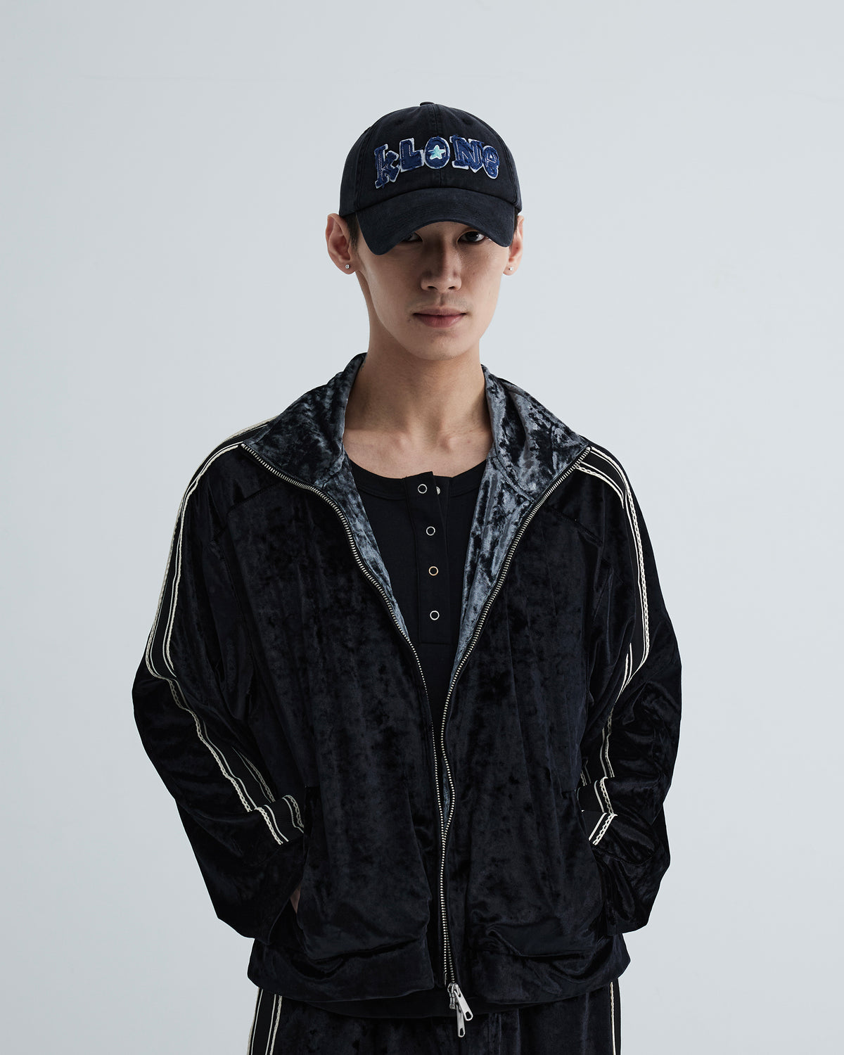 KLONE DESIGN - VELVET CROPPED ZIP JACKET - (MENS&WOMENS)