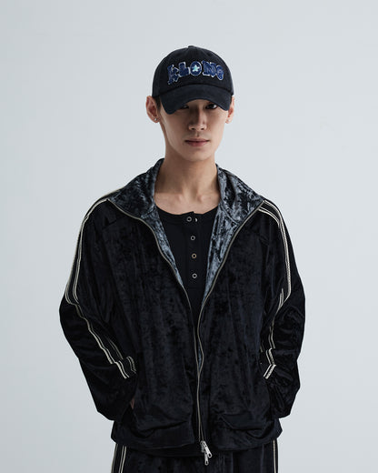 KLONE DESIGN - VELVET CROPPED ZIP JACKET - (MENS&WOMENS)