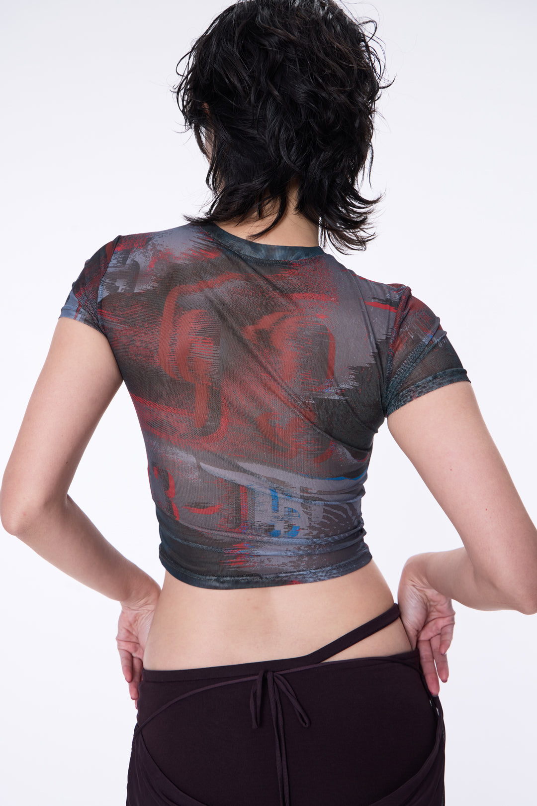 SILVER NINE - Fragments Print Top - Brown