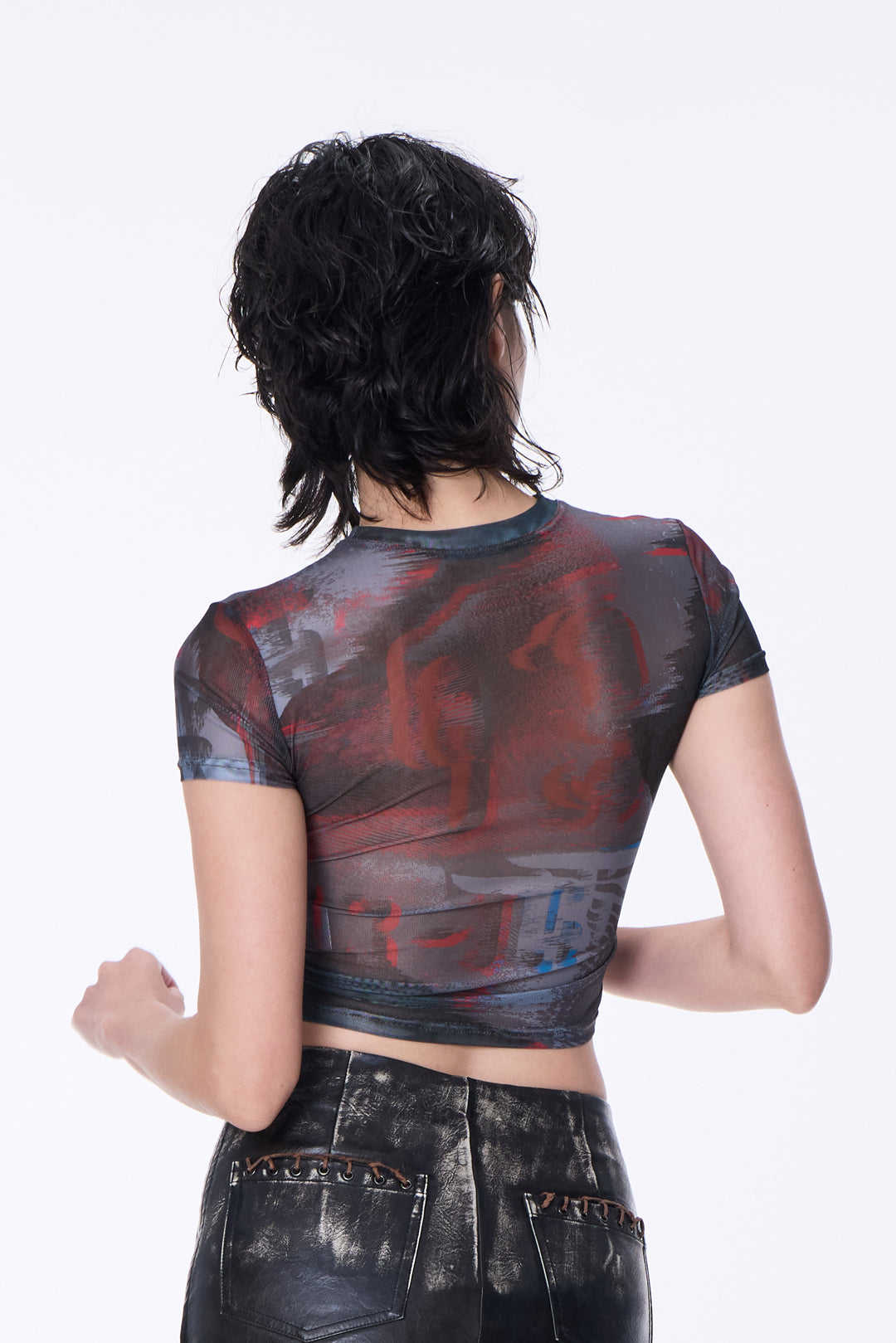 SILVER NINE - Fragments Print Top - Brown