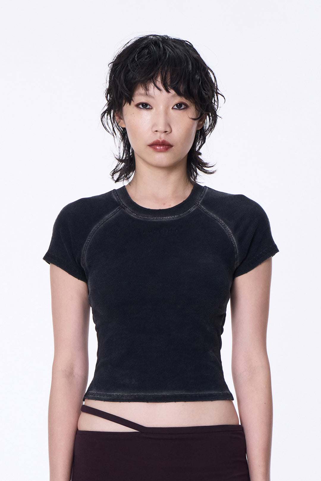 SILVER NINE - Washed Open-Back logo Top - Black