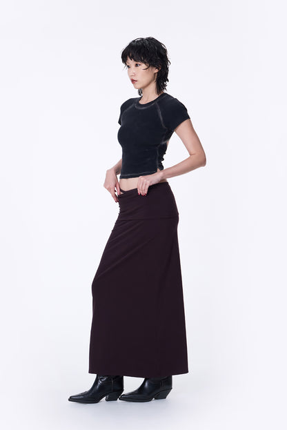 SILVER NINE - Washed Open-Back logo Top - Black