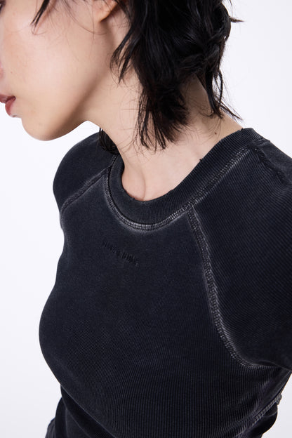 SILVER NINE - Washed Open-Back logo Top - Black