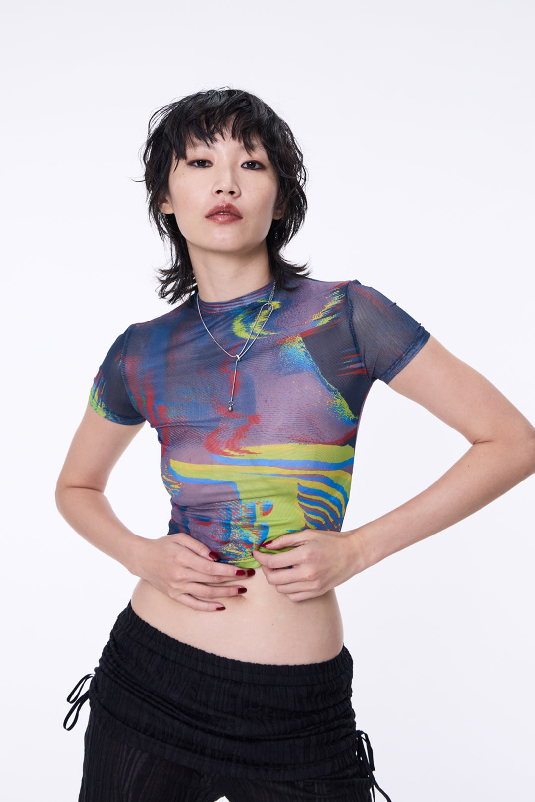 SILVER NINE - Fragments Print Top - Purple