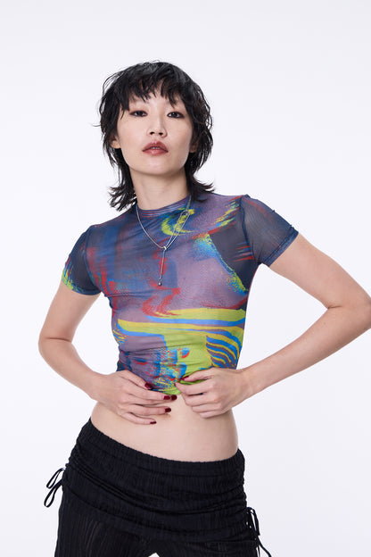 SILVER NINE - Fragments Print Top - Purple