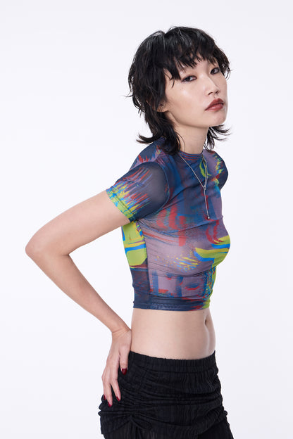 SILVER NINE - Fragments Print Top - Purple