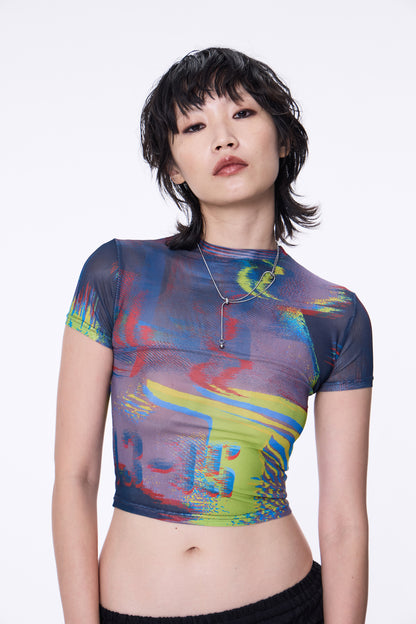 SILVER NINE - Fragments Print Top - Purple