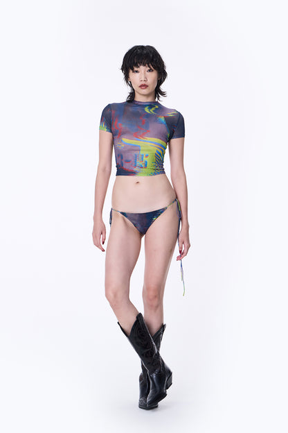 SILVER NINE - Fragments Print String bikini - Purple