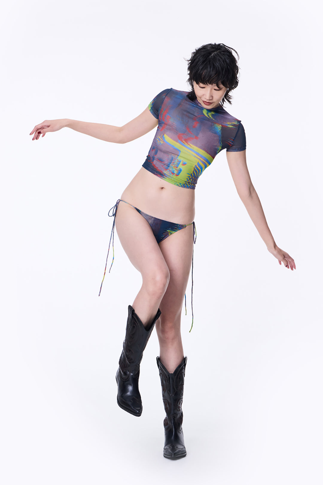 SILVER NINE - Fragments Print String bikini - Purple
